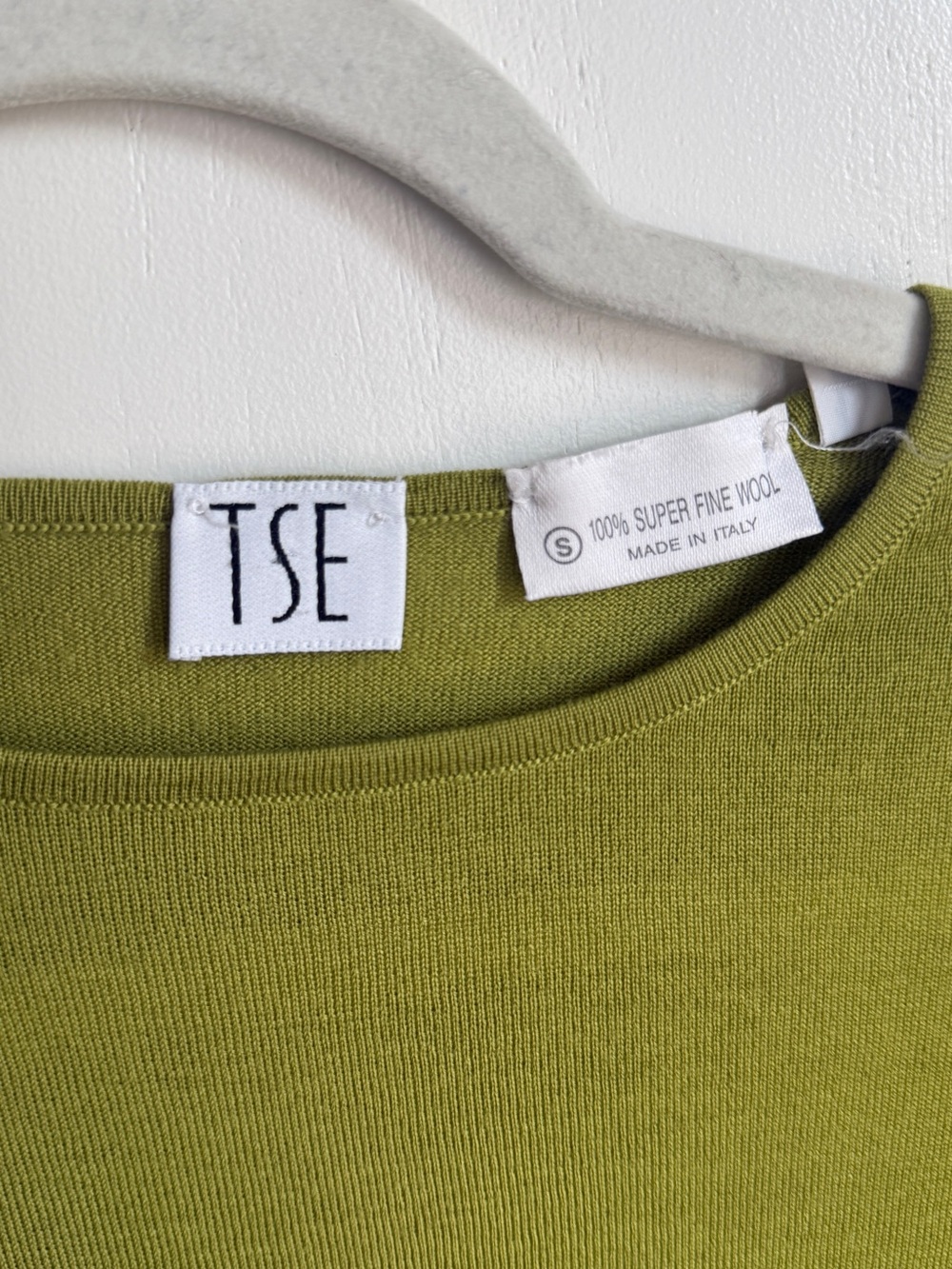 Vintage TSE olive green 100% Superfine Wool made in Itali - Picture 10 of 11
